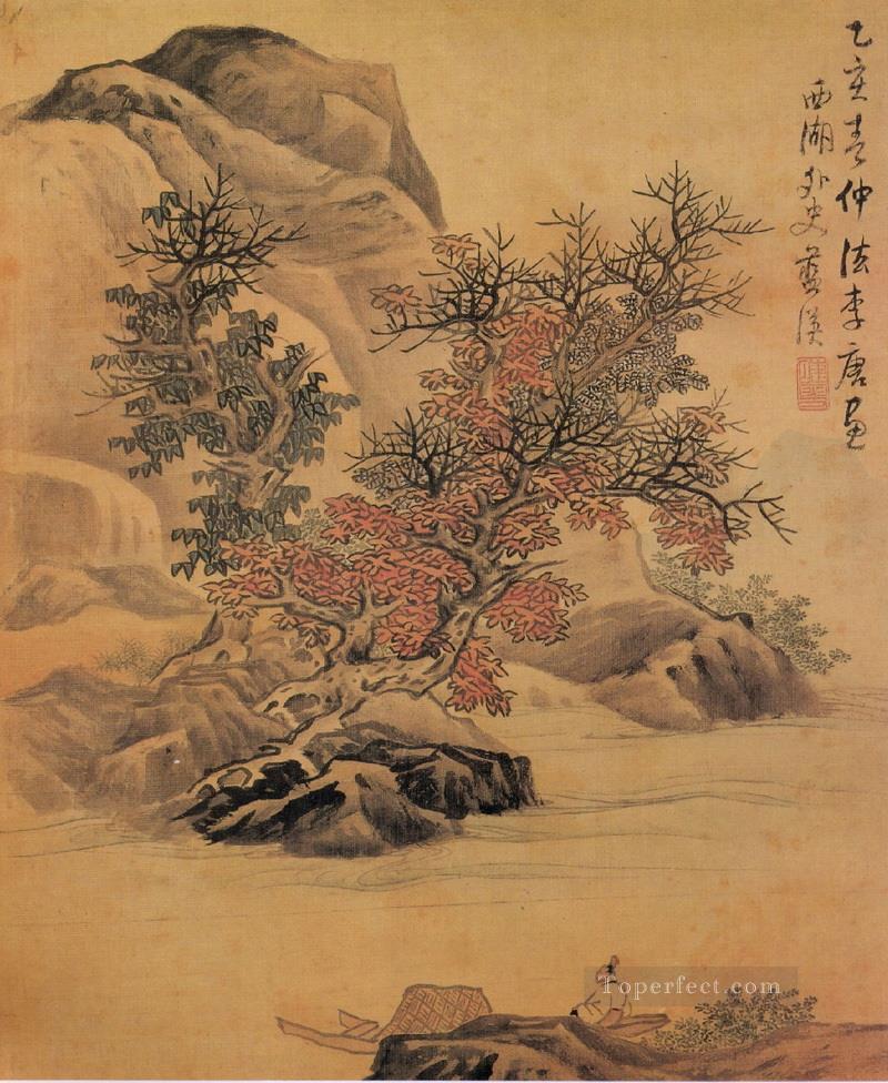 landscape after li tang old China ink Oil Paintings